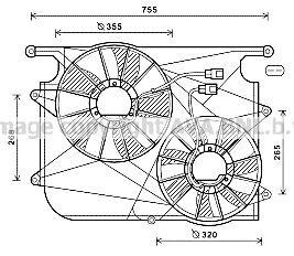 Obrázok Ventilátor chladenia motora AVA QUALITY COOLING  OL7571