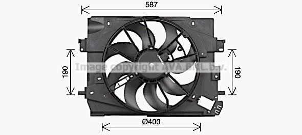 Obrázok Ventilátor chladenia motora AVA QUALITY COOLING  RT7662