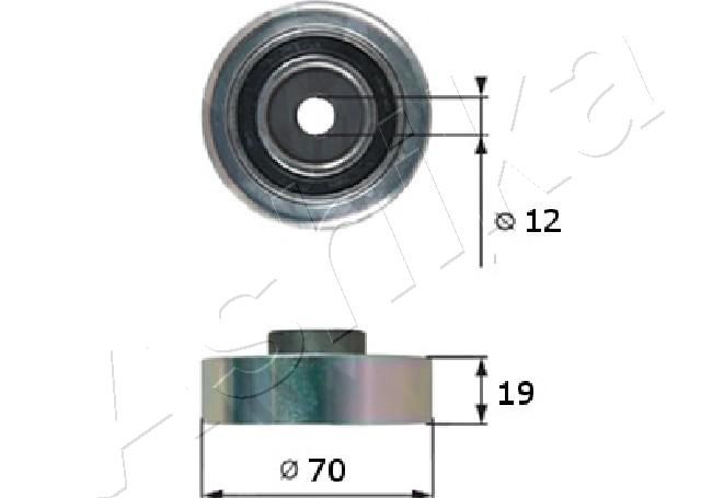 Obrázok Vratná/vodiaca kladka rebrovaného klinového remeňa ASHIKA  12908815