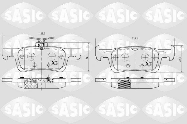 Obrázok Sada brzdových platničiek kotúčovej brzdy SASIC  6210052