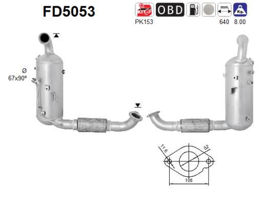 Obrázok Filter sadzí/pevných častíc výfukového systému AS  FD5053