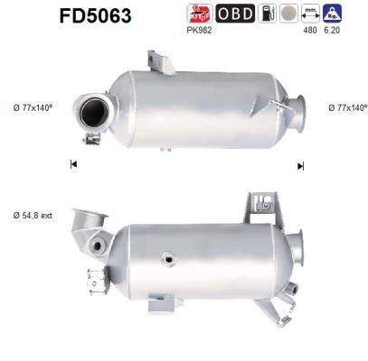 Obrázok Filter sadzí/pevných častíc výfukového systému AS  FD5063