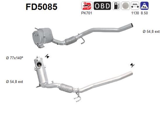 Obrázok Filter sadzí/pevných častíc výfukového systému AS  FD5085