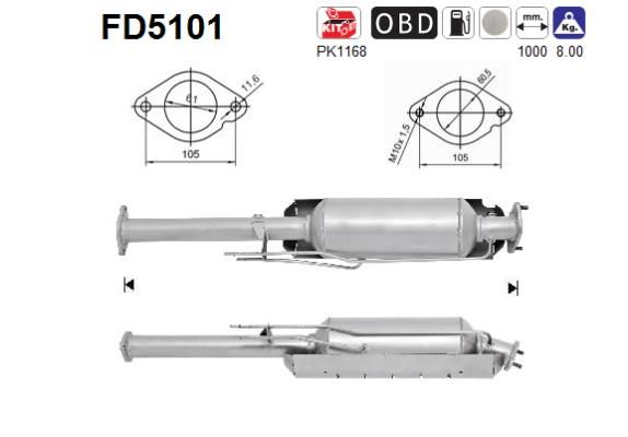 Obrázok Filter sadzí/pevných častíc výfukového systému AS  FD5101