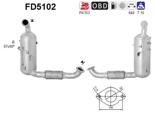 Obrázok Filter sadzí/pevných častíc výfukového systému AS  FD5102