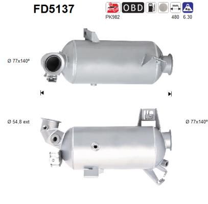 Obrázok Filter sadzí/pevných častíc výfukového systému AS  FD5137