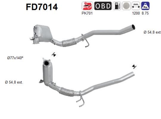 Obrázok Filter sadzí/pevných častíc výfukového systému AS  FD7014
