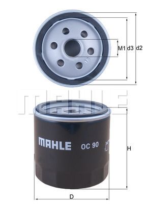 Obrázok Olejový filter MAHLE  OC90