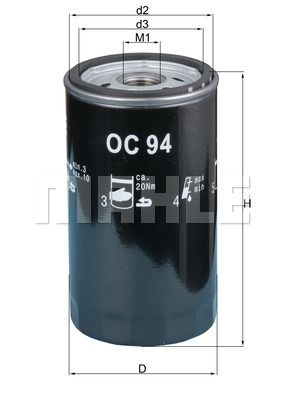 Obrázok Olejový filter MAHLE  OC94