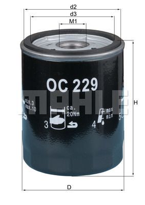 Obrázok Olejový filter MAHLE  OC229