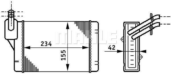 Obrázok Výmenník tepla vnútorného kúrenia MAHLE BEHR AH71000S