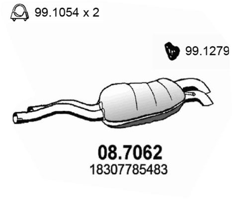 Obrázok Koncový tlmič výfuku ASSO  087062