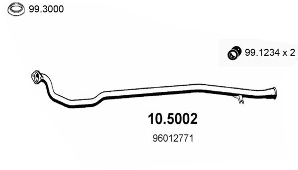 Obrázok Výfukové potrubie ASSO  105002