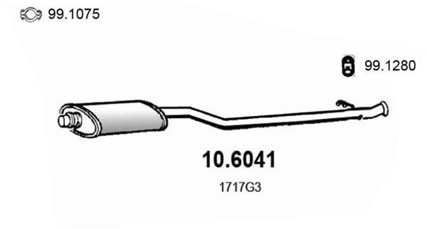 Obrázok Stredný tlmič výfuku ASSO  106041
