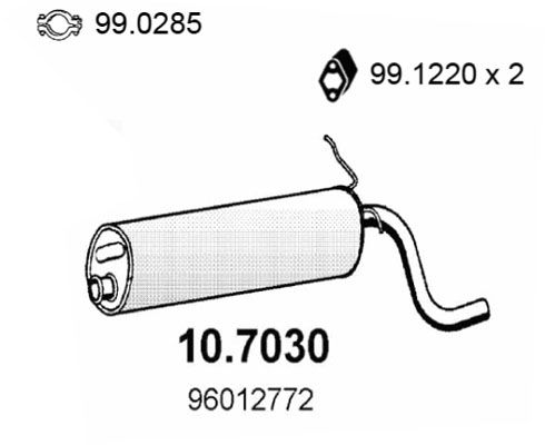 Obrázok Koncový tlmič výfuku ASSO  107030