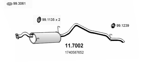Obrázok Koncový tlmič výfuku ASSO  117002