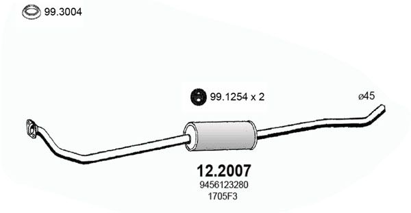 Obrázok Predný tlmič výfuku ASSO  122007