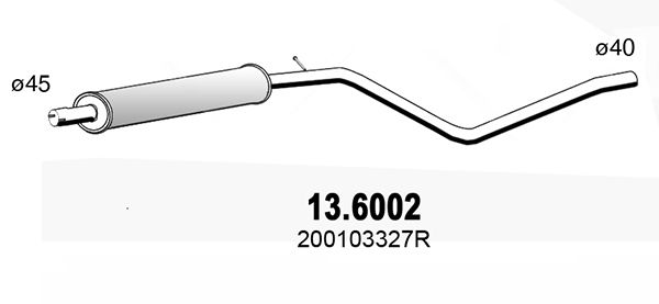 Obrázok Stredný tlmič výfuku ASSO  136002