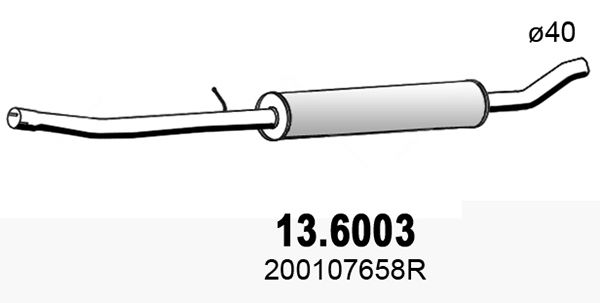 Obrázok Stredný tlmič výfuku ASSO  136003