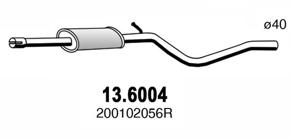 Obrázok Stredný tlmič výfuku ASSO  136004