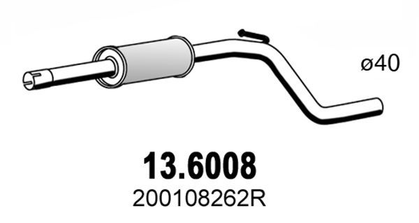 Obrázok Stredný tlmič výfuku ASSO  136008