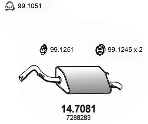 Obrázok Koncový tlmič výfuku ASSO  147081