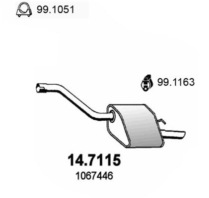 Obrázok Koncový tlmič výfuku ASSO  147115