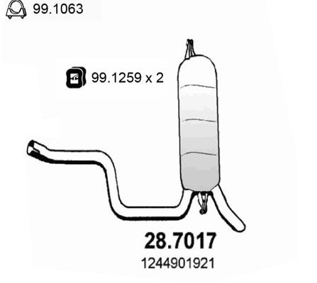Obrázok Koncový tlmič výfuku ASSO  287017