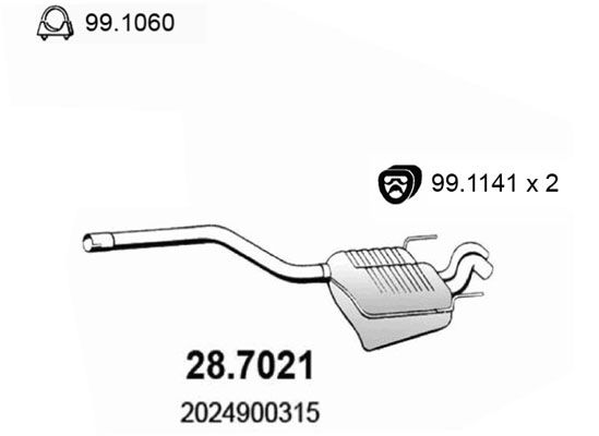 Obrázok Koncový tlmič výfuku ASSO  287021