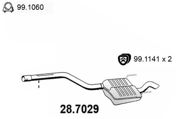 Obrázok Koncový tlmič výfuku ASSO  287029