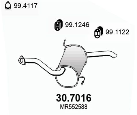 Obrázok Koncový tlmič výfuku ASSO  307016