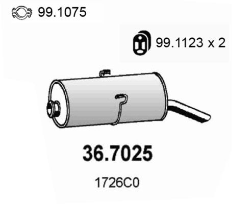 Obrázok Koncový tlmič výfuku ASSO  367025