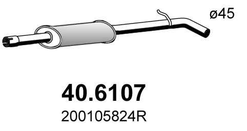 Obrázok Stredný tlmič výfuku ASSO  406107
