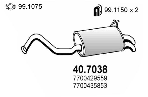 Obrázok Koncový tlmič výfuku ASSO  407038