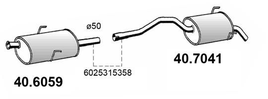 Obrázok Koncový tlmič výfuku ASSO  407041