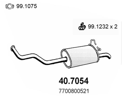 Obrázok Koncový tlmič výfuku ASSO  407054