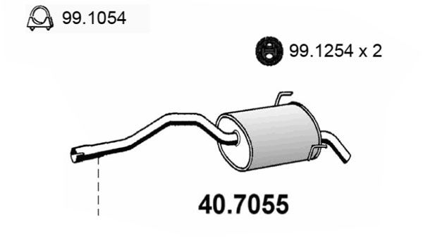 Obrázok Koncový tlmič výfuku ASSO  407055