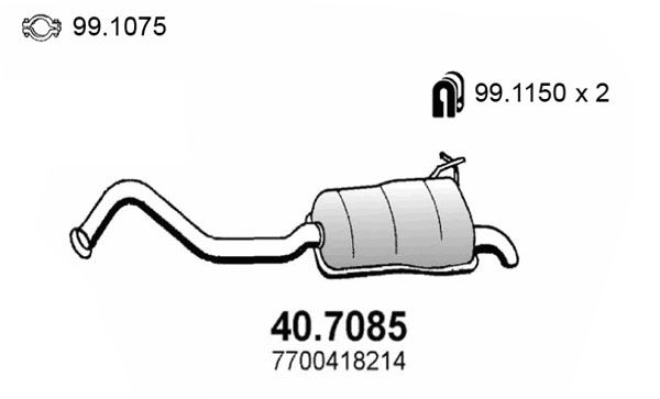 Obrázok Koncový tlmič výfuku ASSO  407085