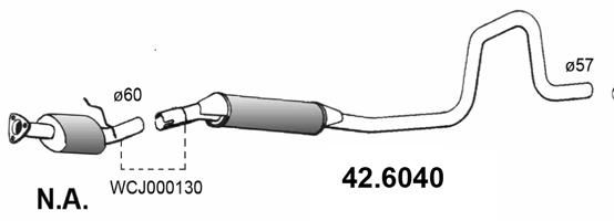 Obrázok Stredný tlmič výfuku ASSO  426040