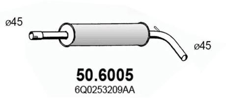 Obrázok Stredný tlmič výfuku ASSO  506005