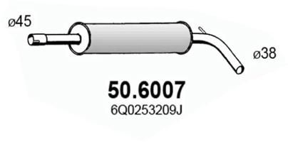 Obrázok Stredný tlmič výfuku ASSO  506007