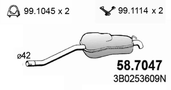 Obrázok Koncový tlmič výfuku ASSO  587047