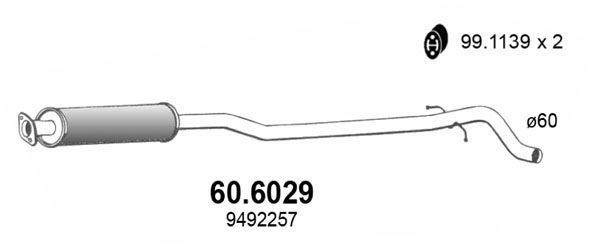 Obrázok Stredný tlmič výfuku ASSO  606029