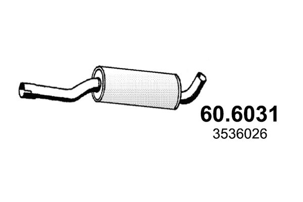 Obrázok Stredný tlmič výfuku ASSO  606031