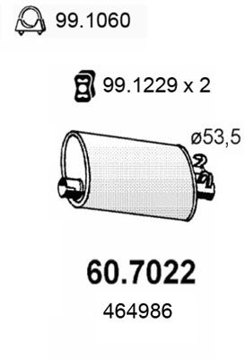 Obrázok Koncový tlmič výfuku ASSO  607022