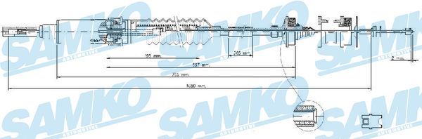 Obrázok Lanko ovládania spojky SAMKO  C0240C