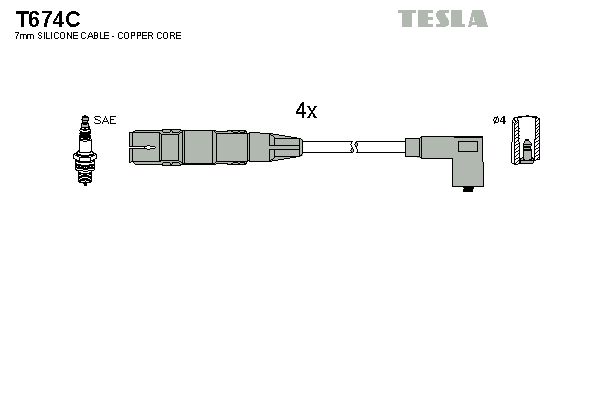 Obrázok Sada zapaľovacích káblov TESLA  T674C