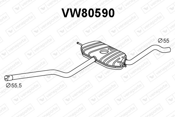 Obrázok Stredný tlmič výfuku VENEPORTE  VW80590