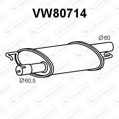 Obrázok Predný tlmič výfuku VENEPORTE  VW80714
