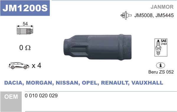 Obrázok Pripájací konektor zapaľovacej cievky JANMOR  JM1200S